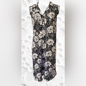 Impressions Black white sleeveless shirt dress - Large